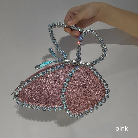 Women's Clutches Fashion Party Rhinestone Butterfly Shape Mini Handbag