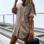 Spring Long Shirt Women Casual White Long Sleeve Pocket Button Up Collared Shirts.