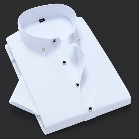 Quality Good Diamond Button Brand New Short Sleeve Shirt For Men