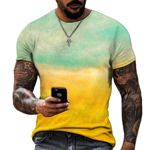 Short Sleeve Spring Summer T-shirt Color Matching.